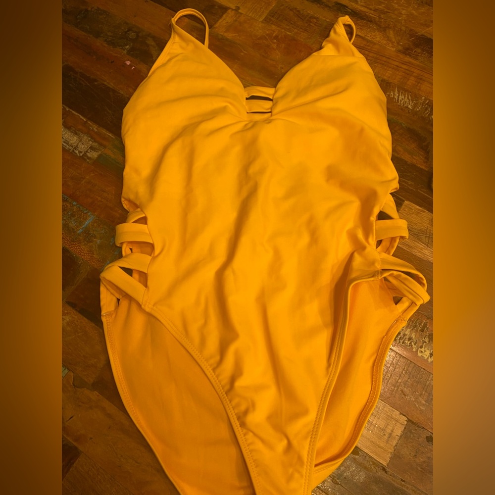 Brand new yellow swim one piece
